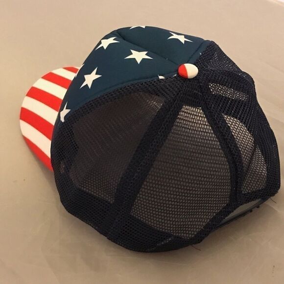 USA Stars & Stripes Red White and Blue SnapBack Trucker Hat - Picture 6 of 12